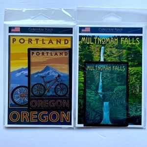 Mt. 🚴 Bike & Multnomah Falls Portland Oregon Patches